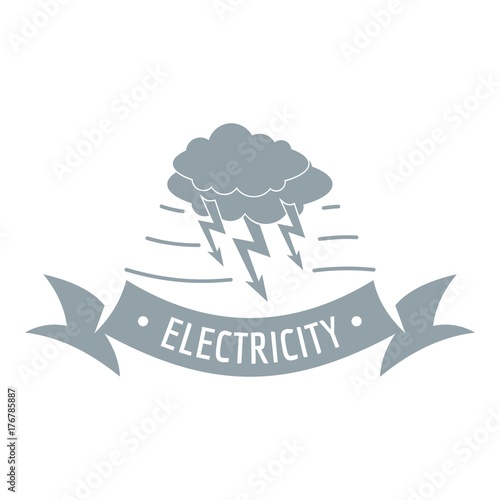 Wind energy logo, simple gray style