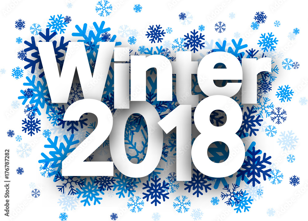 Winter 2018 background with snowflakes. Winter 2018 background with snowflakes.