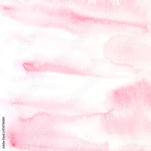 Pink and white abstract watercolor painting textured on white paper background