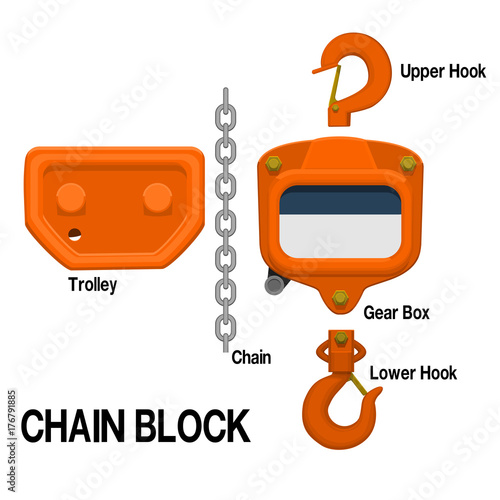 Component of chain hoist  on transparent background
