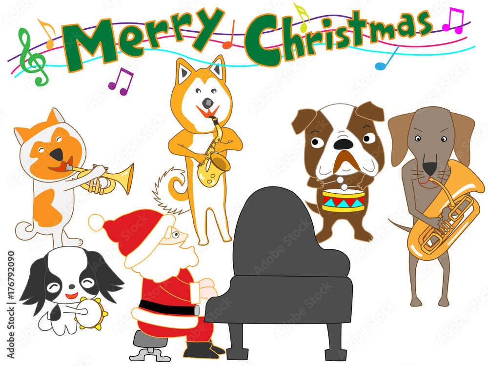 Fototapeta premium 犬のクリスマスコンサート