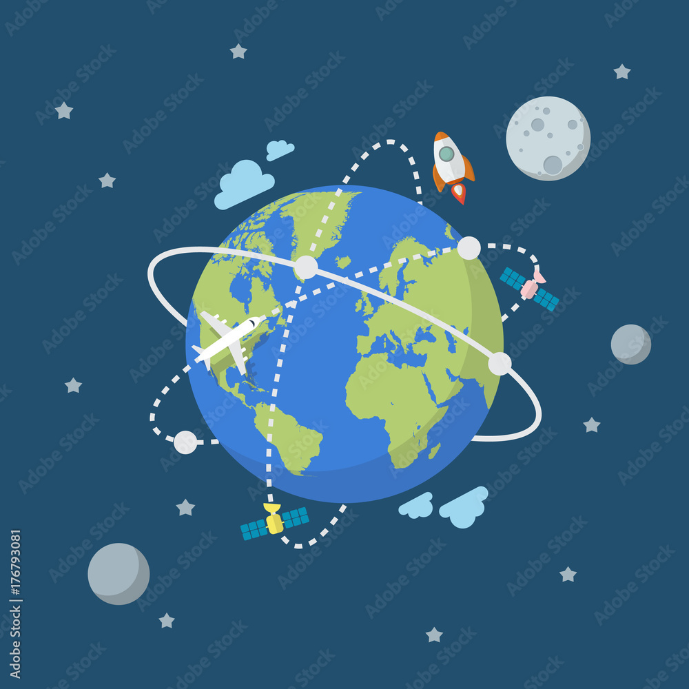 Global network connection in flat style Global network connection in flat style