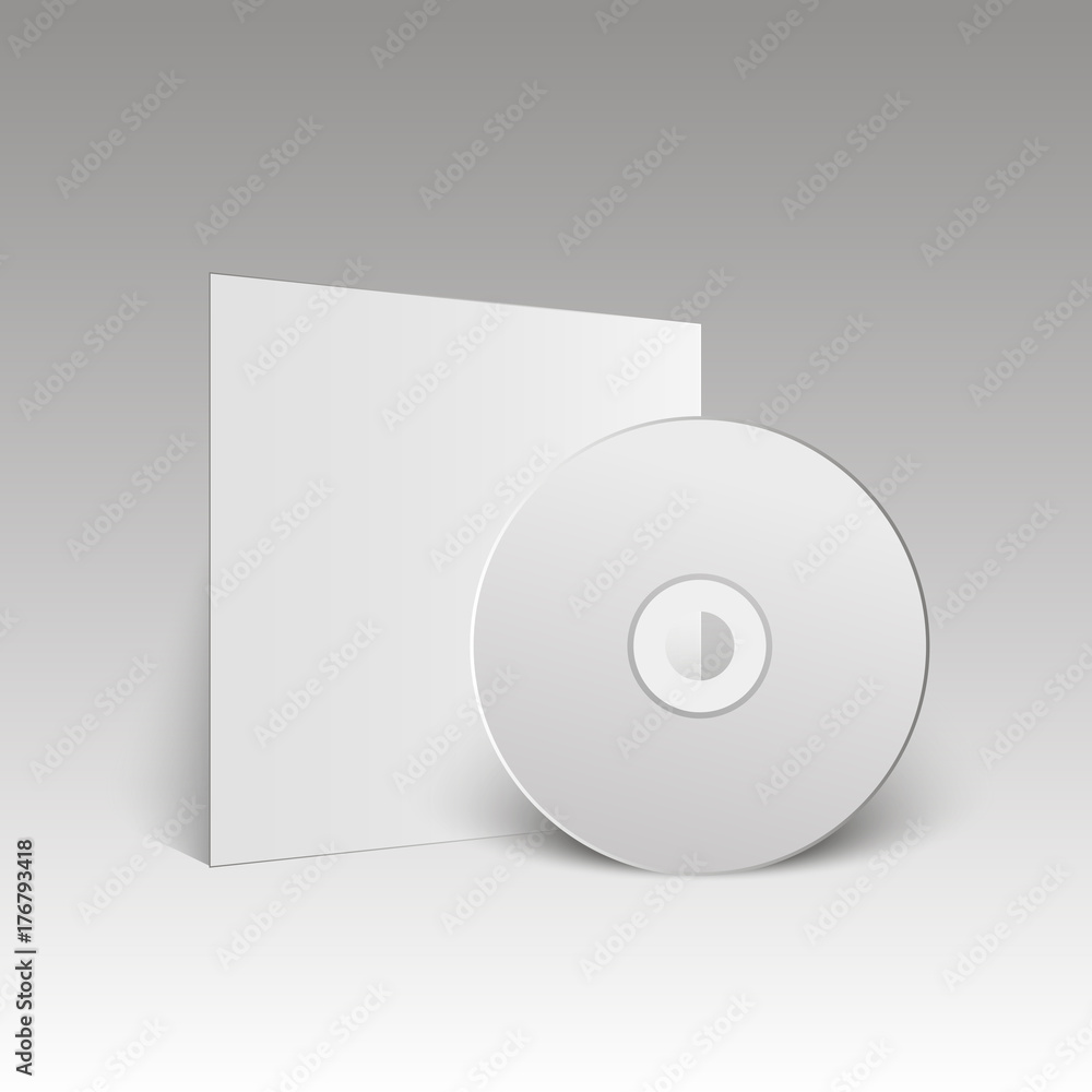 Blank white compact disk. Mock up. CD disk. Vector illustration Blank white compact disk. Mock up. CD disk. Vector illustration