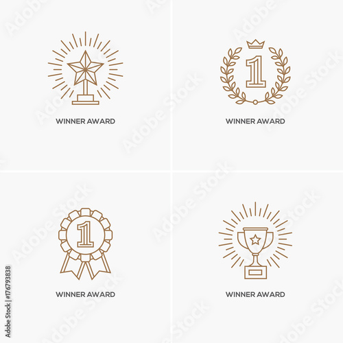 Set of four linear winner awards.