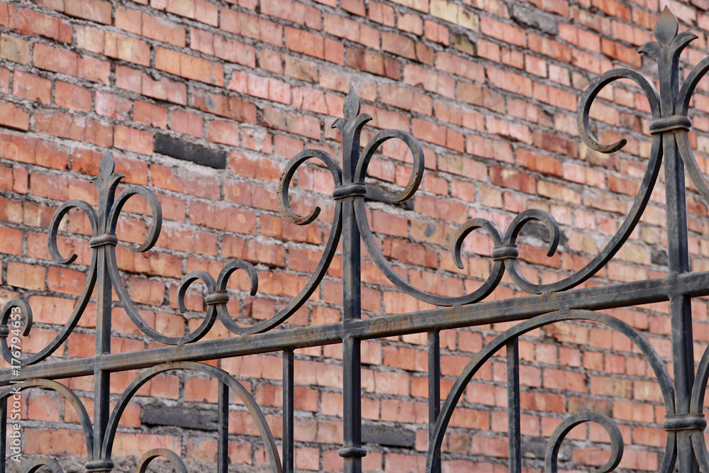 Wrought-iron fences and hedges