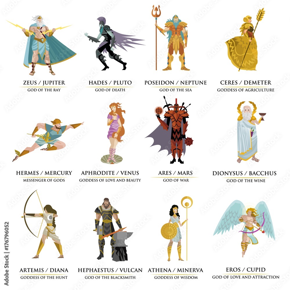 Greek Roman Gods Collection Vector De Stock Adobe Stock