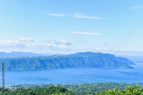 Beautiful View of Kinko Bay on a Sunny Day in Kagoshima Prefecture