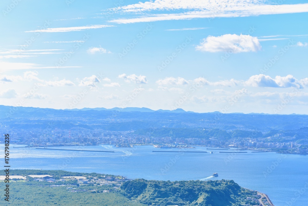 Picturesque Scenery of Kinko Bay in Kagoshima