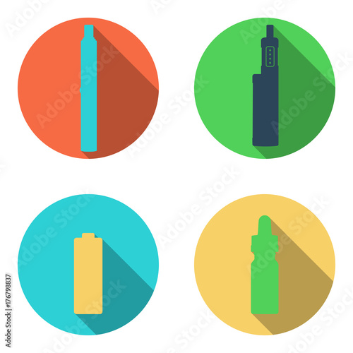 Rounded Vape icons set on a white background.