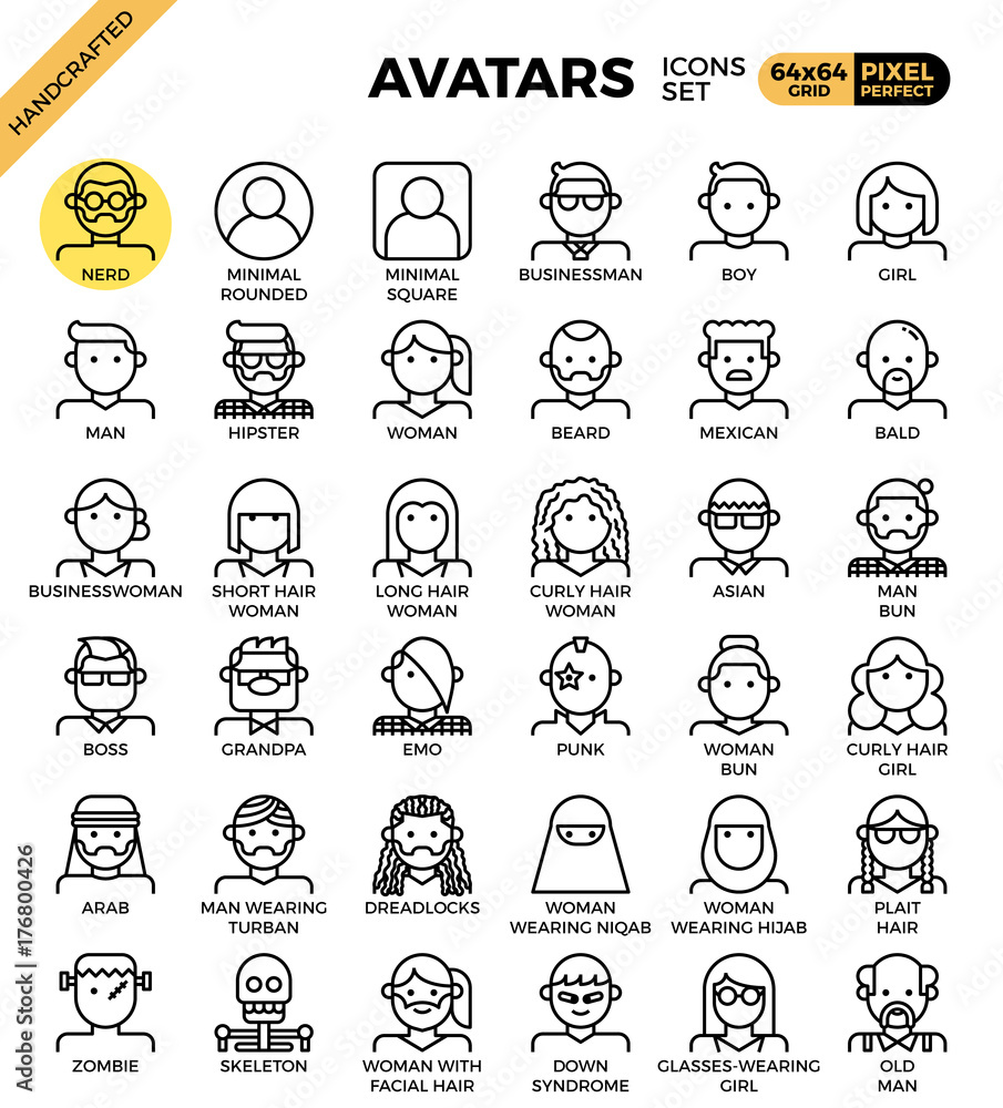 Human diversity avatar icons