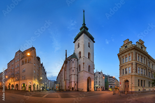Panorama of Saint James Church in the Morning, Brno, Czech Republic