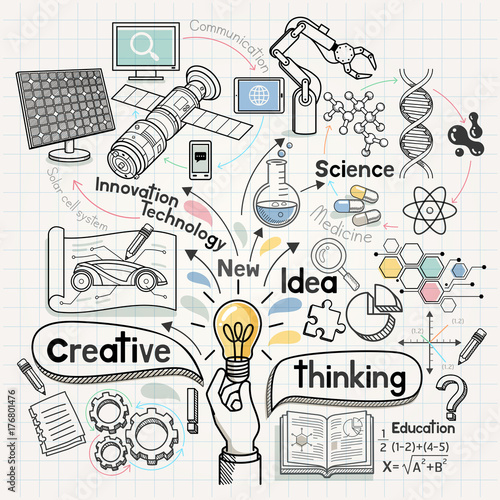 Doodles Idea diagram conceptual. Vector illustration.