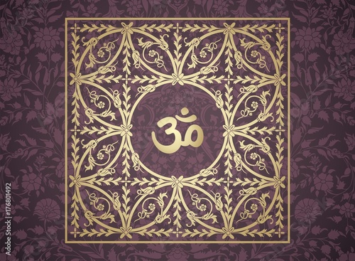 aum syllable, paisley design ,Hinduism, India
