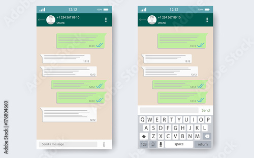 Chat app template whith mobile keyboard. 