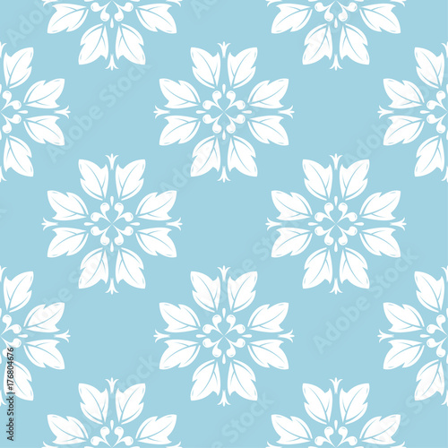 Blue and white floral seamless pattern © Liudmyla