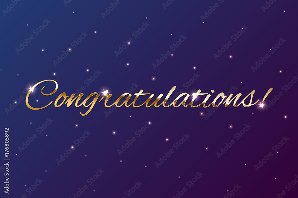 Congratulations golden sign on holiday background. Vector illustration. Congratulations golden sign on holiday background. Vector illustration.