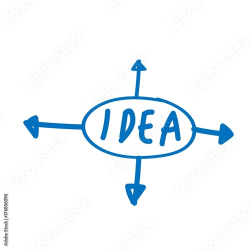 Illustration of idea and arrow vector icon