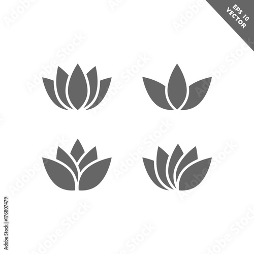 Fototapeta Naklejka Na Ścianę i Meble -  Lotus flower icon set