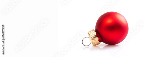 red christmas balls isolated on white background