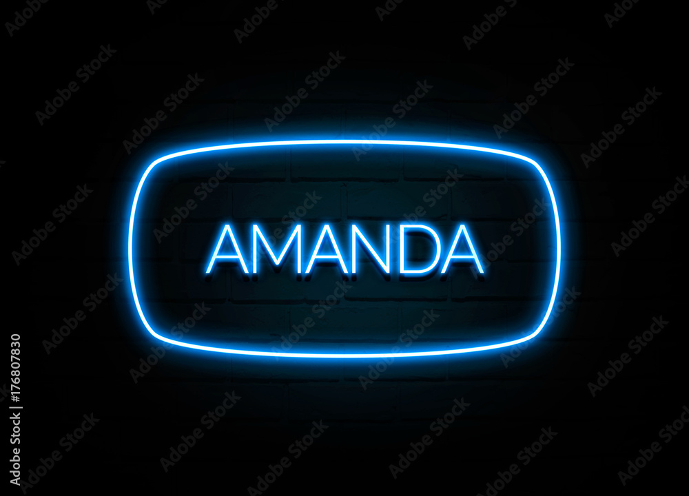 Amanda - colorful Neon Sign on brickwall Amanda - colorful Neon Sign on brickwall
