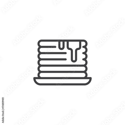 Pancake line icon, outline vector sign, linear style pictogram isolated on white. Holiday symbol, logo illustration. Editable stroke