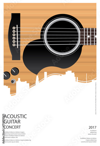 Guitar Concert Poster Background Template Vector Illustration