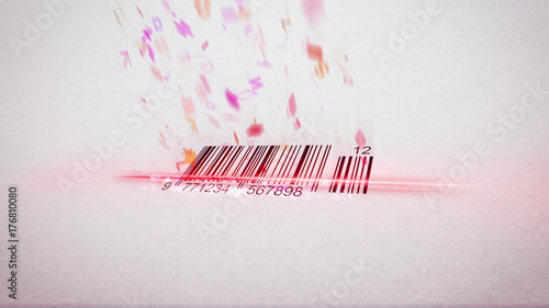 Barcode  scanner placed diagonally photo