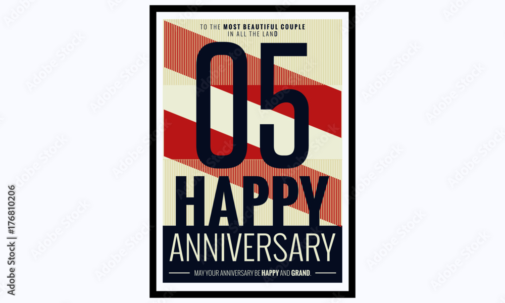 5 Years Happy Anniversary (Vector Illustration Poster Design) 5 Years Happy Anniversary (Vector Illustration Poster Design)