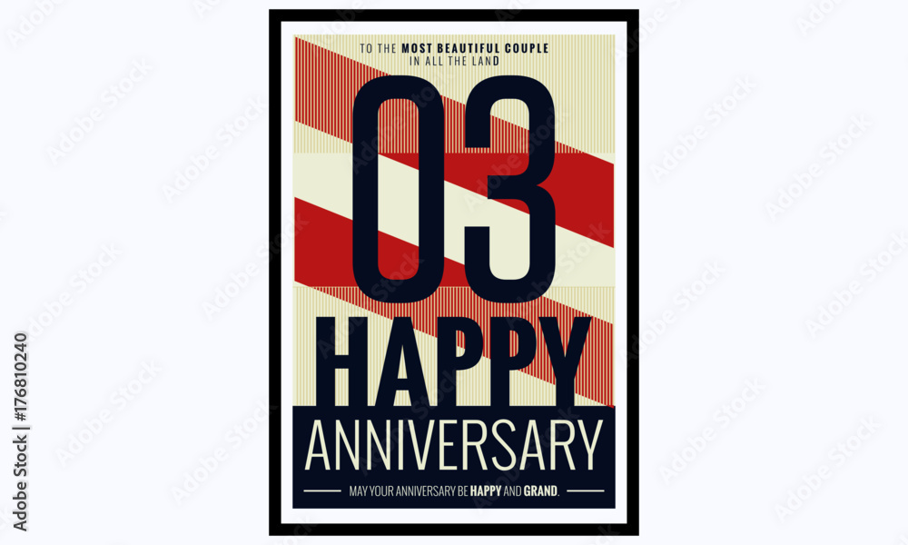3 Years Happy Anniversary (Vector Illustration Poster Design) 3 Years Happy Anniversary (Vector Illustration Poster Design)