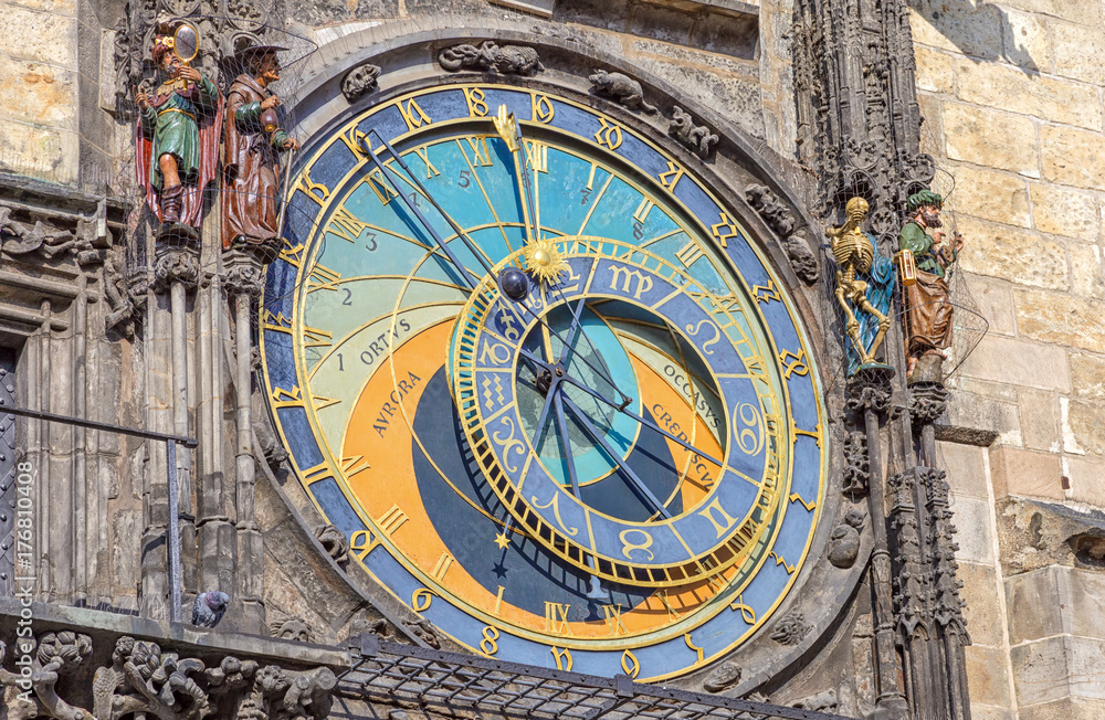 Prague astronomical clock on the Staromestske Square