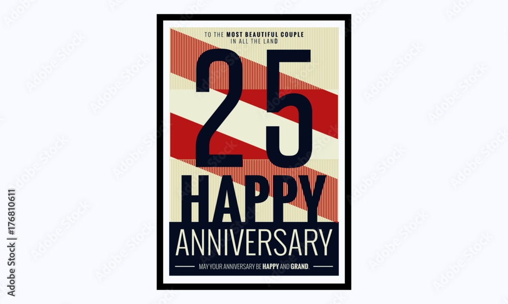 25 Years Happy Anniversary (Vector Illustration Poster Design)
