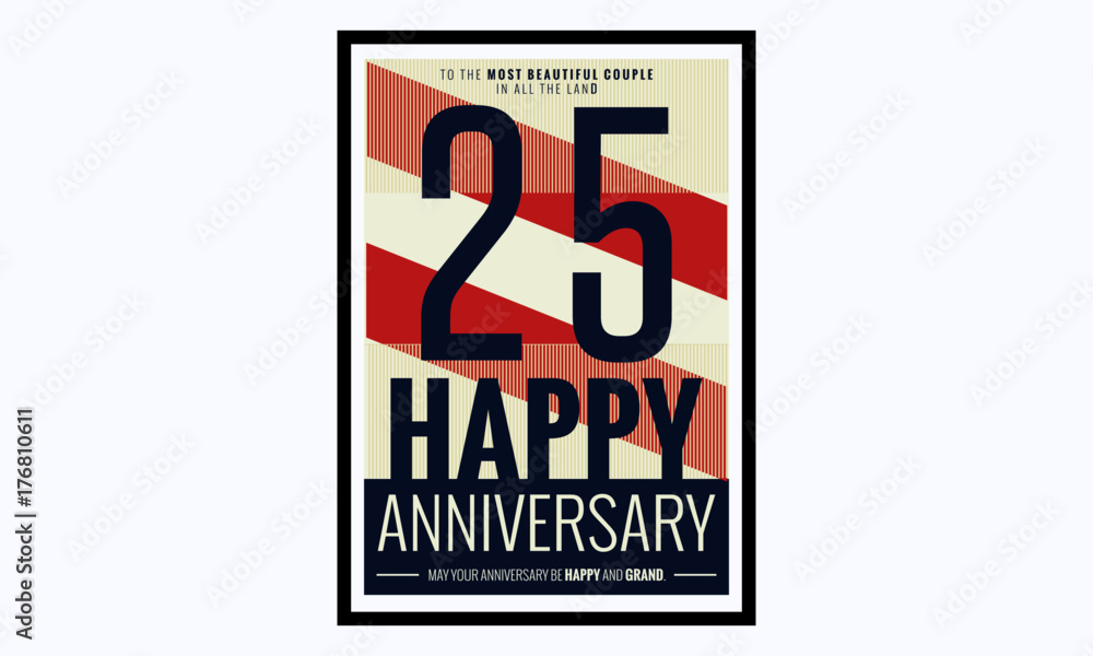 25 Years Happy Anniversary (Vector Illustration Poster Design) 25 Years Happy Anniversary (Vector Illustration Poster Design)
