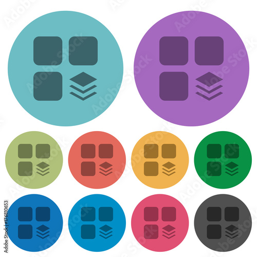 Multiple components color darker flat icons