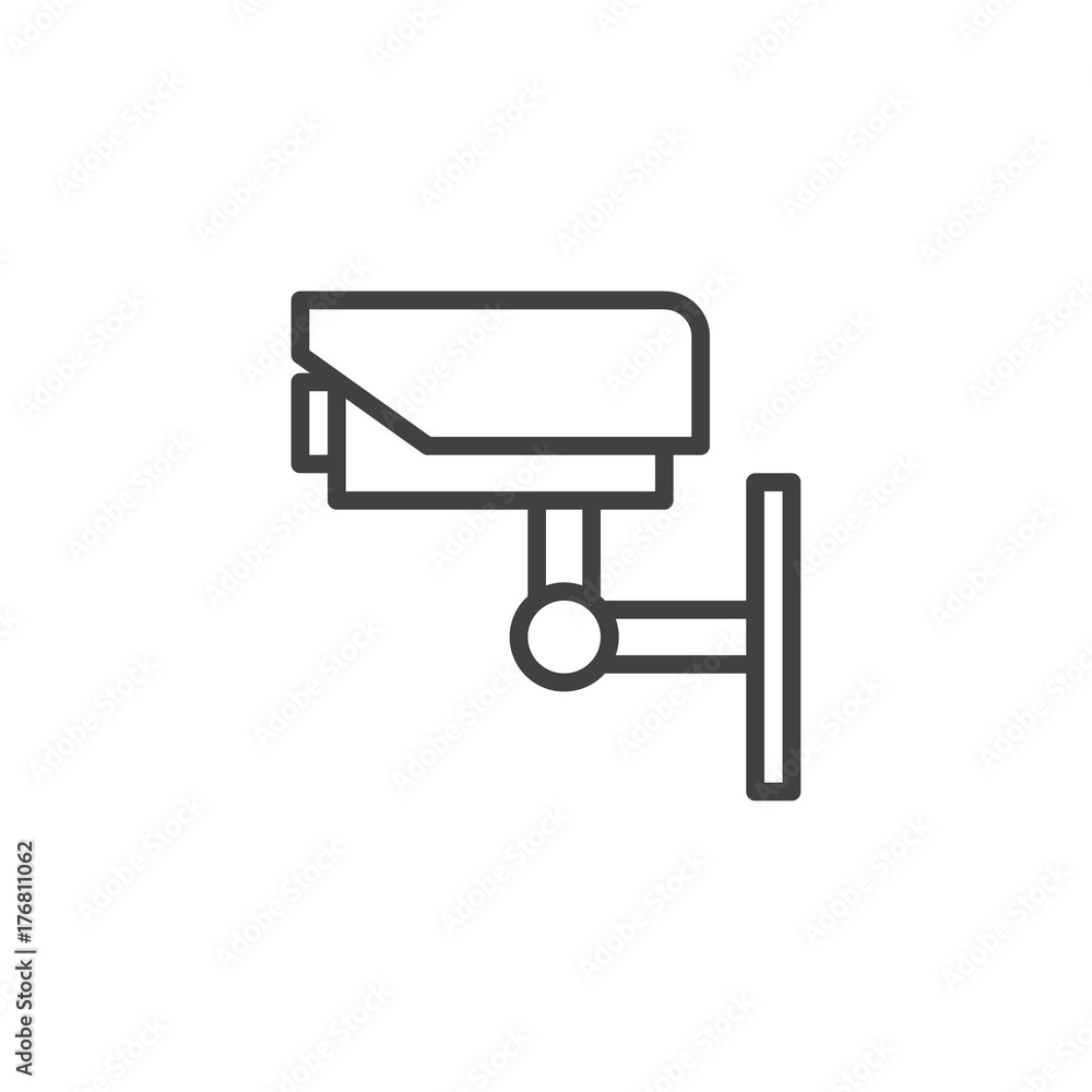 Cctv camera line icon, outline vector sign, linear style pictogram isolated on white. Video Surveillance Symbol, logo illustration. Editable stroke Cctv camera line icon, outline vector sign, linear style pictogram isolated on white. Video Surveillance Symbol, logo illustration. Editable stroke
