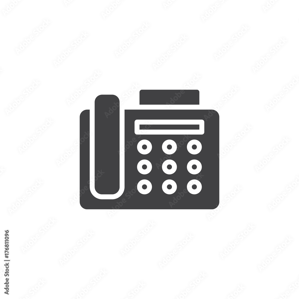 Vecteur Stock Fax machine icon vector, filled flat sign, solid pictogram  isolated on white. Office telephone symbol, logo illustration. | Adobe Stock