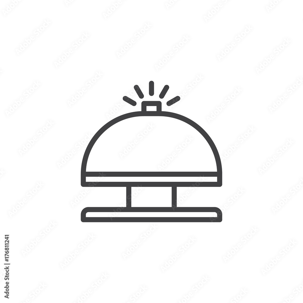 Hotel reception bell line icon, outline vector sign, linear style pictogram isolated on white. Symbol, logo illustration. Editable stroke Hotel reception bell line icon, outline vector sign, linear style pictogram isolated on white. Symbol, logo illustration. Editable stroke