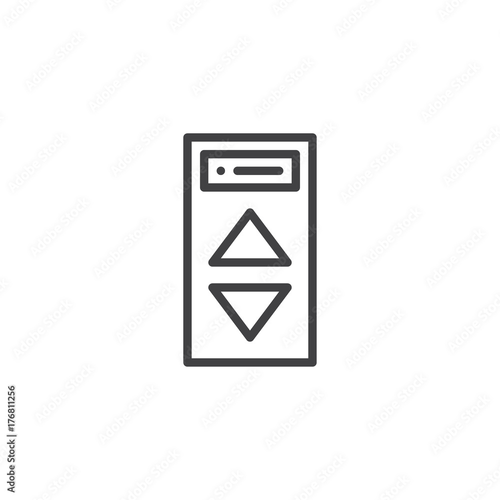 Elevator buttons line icon, outline vector sign, linear style pictogram isolated on white. Symbol, logo illustration. Editable stroke Elevator buttons line icon, outline vector sign, linear style pictogram isolated on white. Symbol, logo illustration. Editable stroke