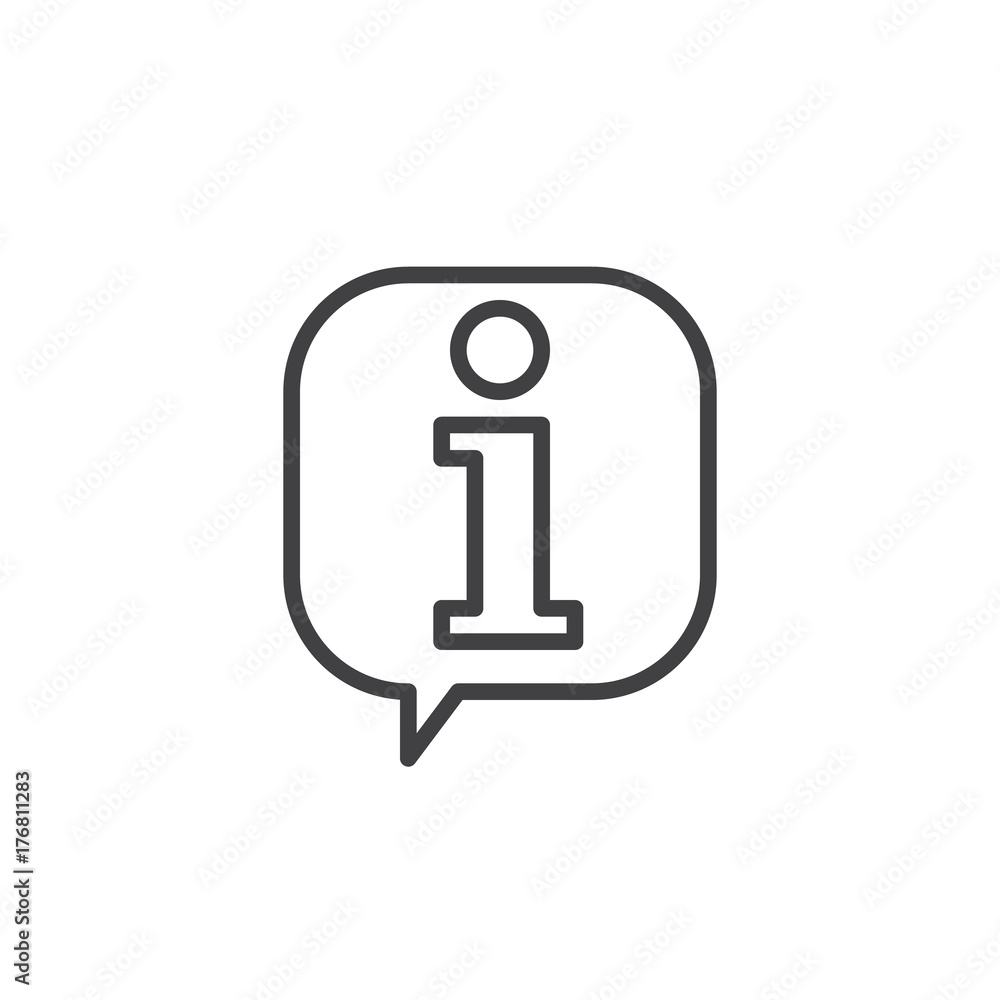 Information bubble line icon, outline vector sign, linear style pictogram isolated on white. Symbol, logo illustration. Editable stroke Information bubble line icon, outline vector sign, linear style pictogram isolated on white. Symbol, logo illustration. Editable stroke