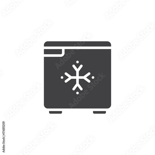 Hotel mini fridge icon vector, filled flat sign, solid pictogram isolated on white. Symbol, logo illustration.