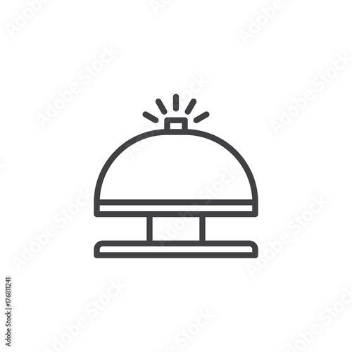 Hotel reception bell line icon, outline vector sign, linear style pictogram isolated on white. Symbol, logo illustration. Editable stroke