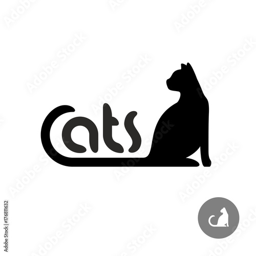 Black cat silhouette with text logo