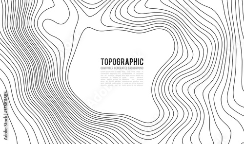 Topographic map contour background. Topo map with elevation. Contour map vector. Geographic World Topography map grid abstract vector illustration . Mountain hiking trail line map design .