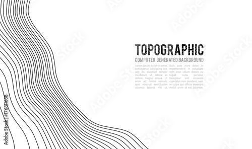 Topographic map contour background. Topo map with elevation. Contour map vector. Geographic World Topography map grid abstract vector illustration . Mountain hiking trail line map design .