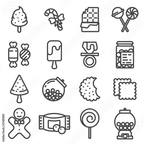 Line Candy vector icon set