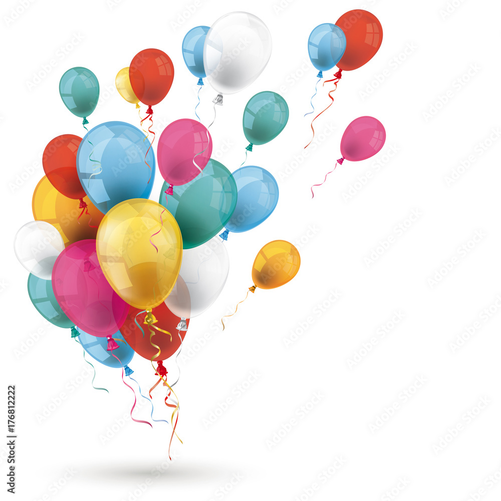 Colored Balloons Shadow White Cover Colored Balloons Shadow White Cover