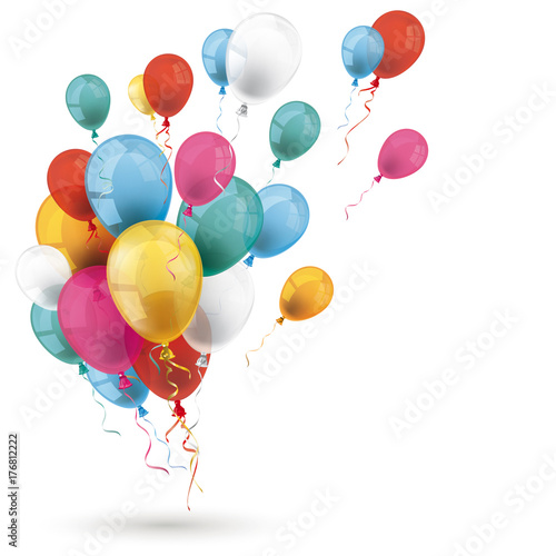 Colored Balloons Shadow White Cover