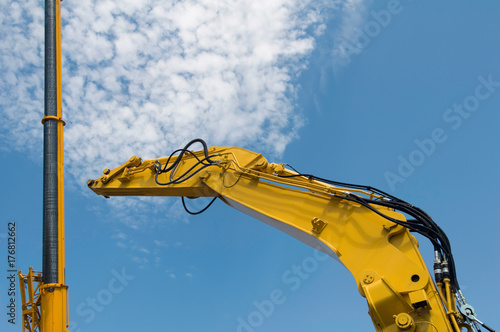 Construction lifters against the sky