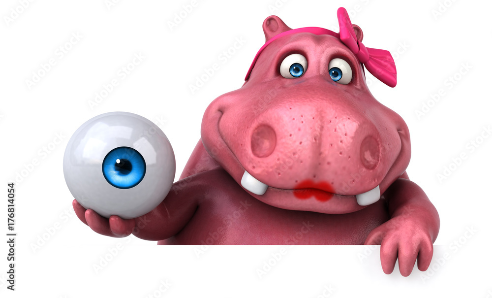 Pink Hippo - 3D Illustration Pink Hippo - 3D Illustration