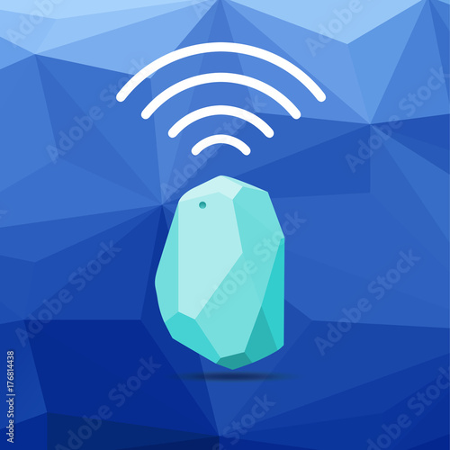 Vector Design beacon device home and office radar. Use for all situations. with low poly background