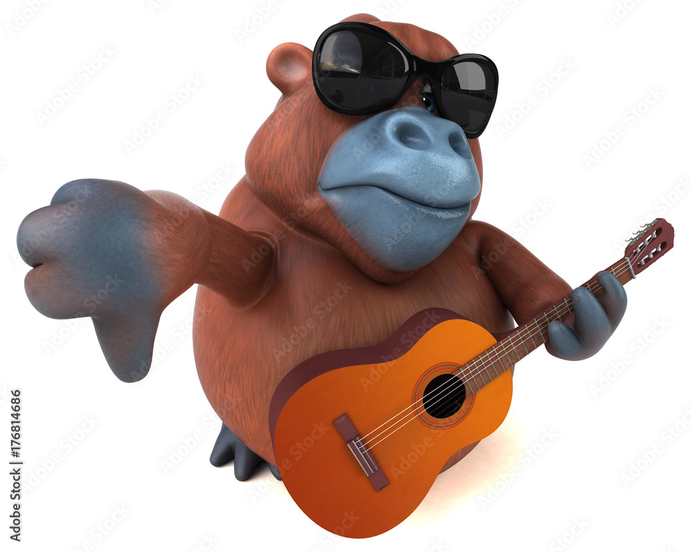 Naklejka premium Fun orang outan - 3D Illustration